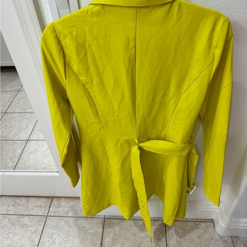 NEW Lime Green Lightweight Trench Style Jacket - Picture 6 of 11